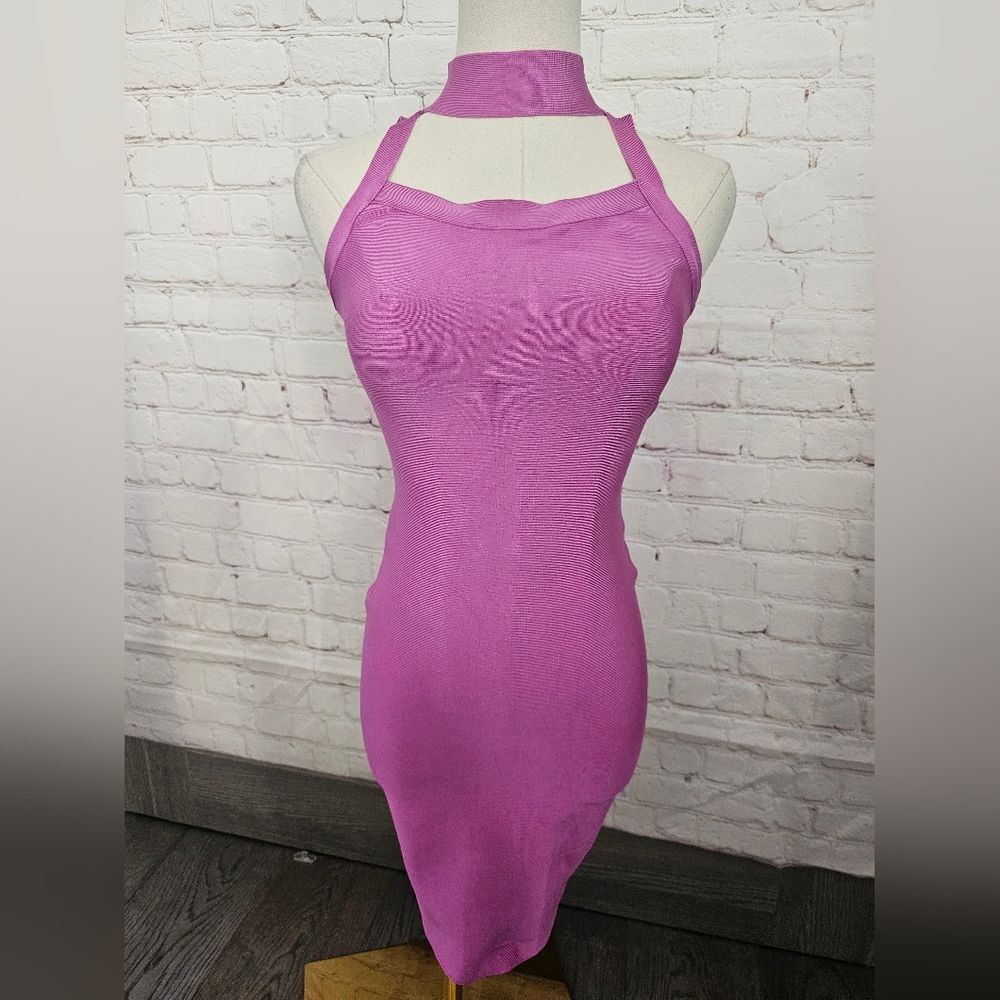 Hot Miami Styles Pink Bandage Choker Dress | Small
